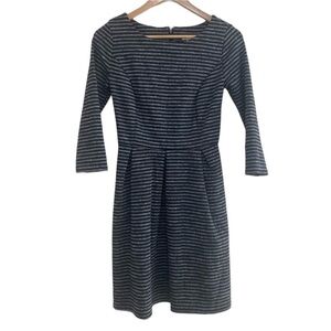 Merona 3/4 length sleeve black and gray striped fit and flare dress Size XS